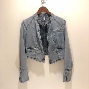Free People Cropped Denim Jacket